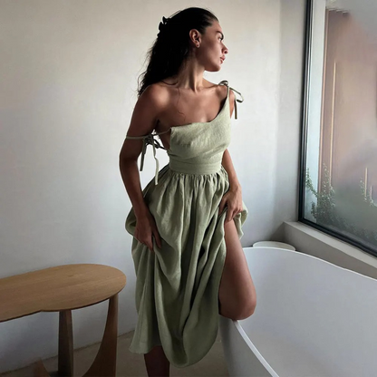 Image of Anna | Dame Spaghetti Strop A-Linje Maxi Kjole