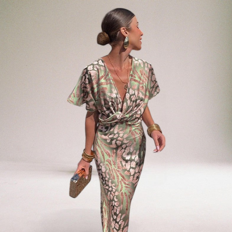 Image of Annette | Dame Twist Front Midi Kjole