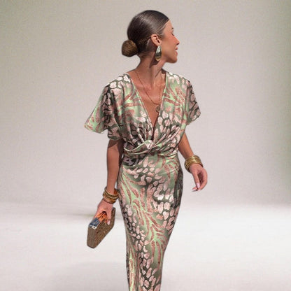 Image of Annette | Dame Twist Front Midi Kjole
