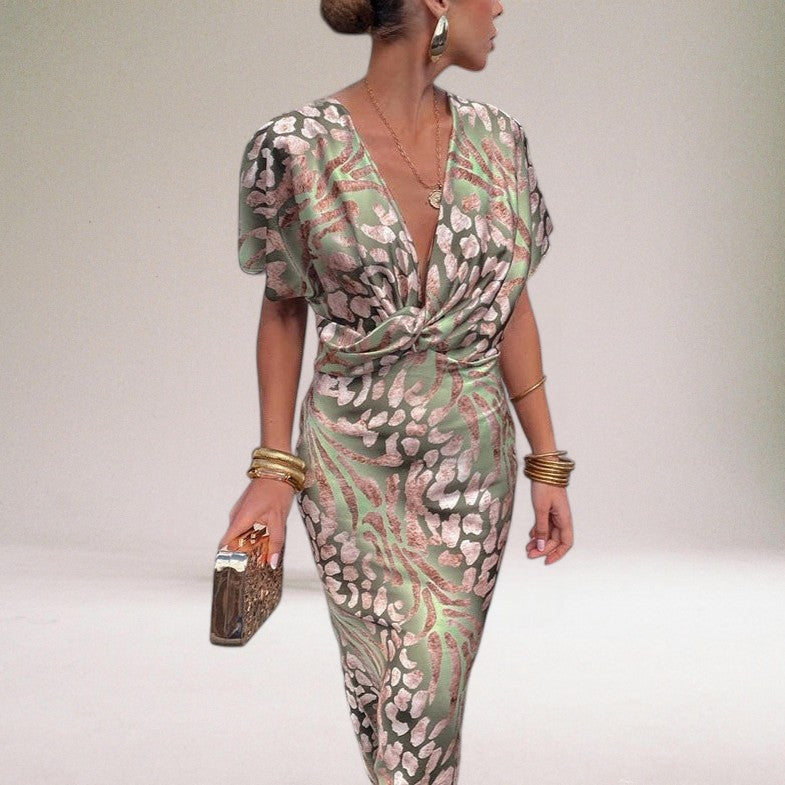 Image of Annette | Dame Twist Front Midi Kjole