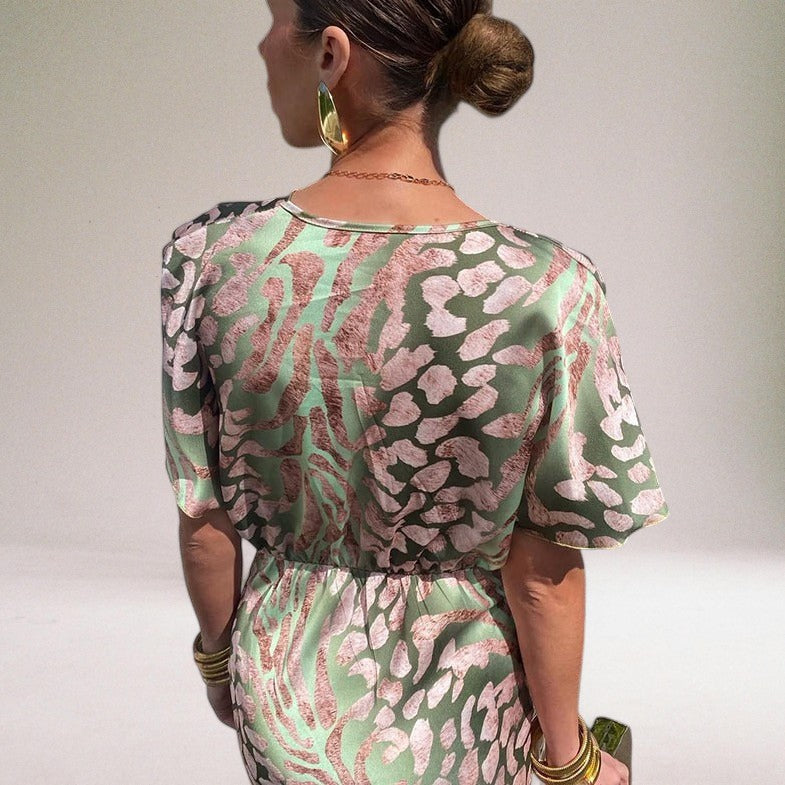 Image of Annette | Dame Twist Front Midi Kjole