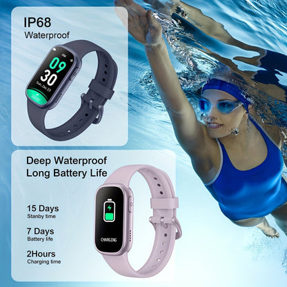 AquaFit Vandtæt Smartwatch – Lang Batterilevetid Fitness Tracker til Aktive Livsstile