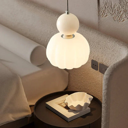 Art Deco Pendellampe - Creme, Bauhaus Design
