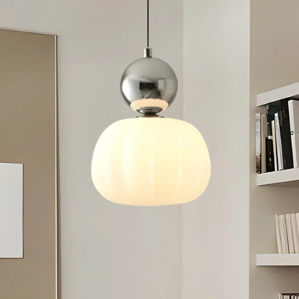 Art Deco Pendellampe - Creme, Bauhaus Design