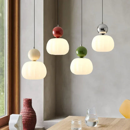 Art Deco Pendellampe - Creme, Bauhaus Design