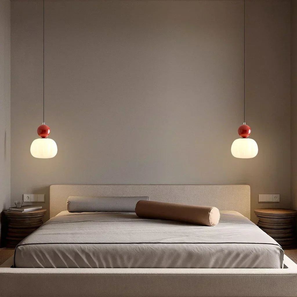 Art Deco Pendellampe - Creme, Bauhaus Design