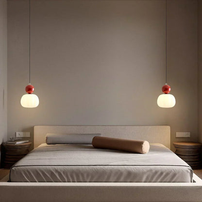 Art Deco Pendellampe - Creme, Bauhaus Design