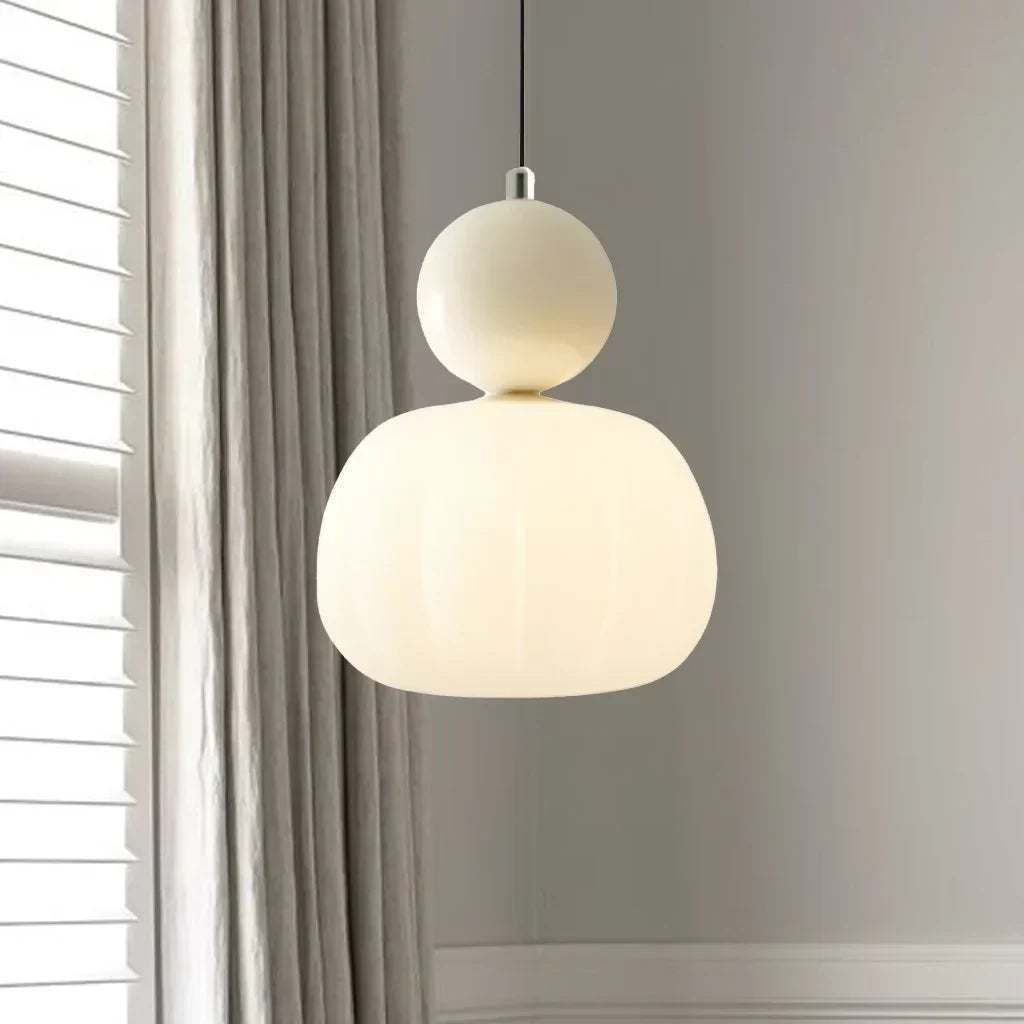 Art Deco Pendellampe - Creme, Bauhaus Design