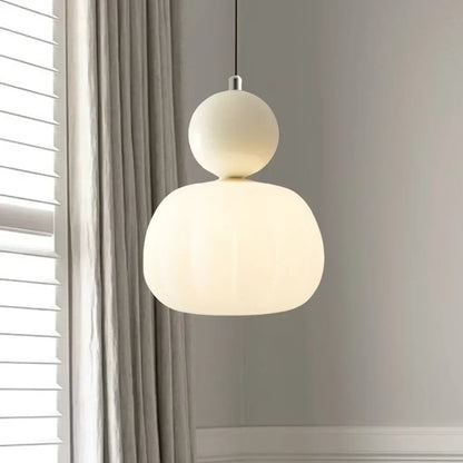 Art Deco Pendellampe - Creme, Bauhaus Design