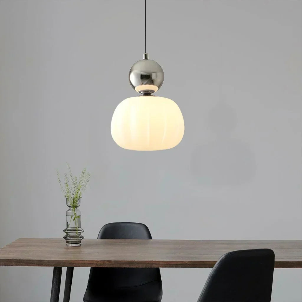 Art Deco Pendellampe - Creme, Bauhaus Design