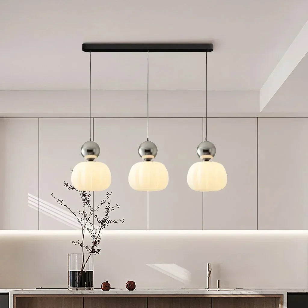 Art Deco Pendellampe - Creme, Bauhaus Design