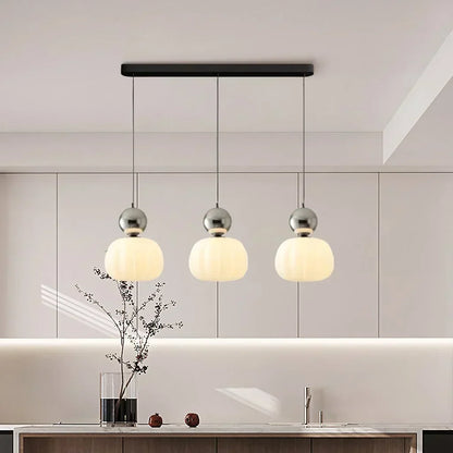 Art Deco Pendellampe - Creme, Bauhaus Design
