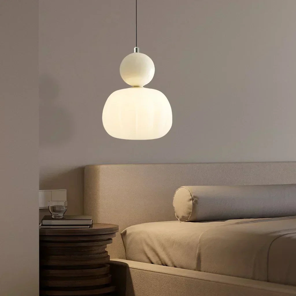 Art Deco Pendellampe - Creme, Bauhaus Design