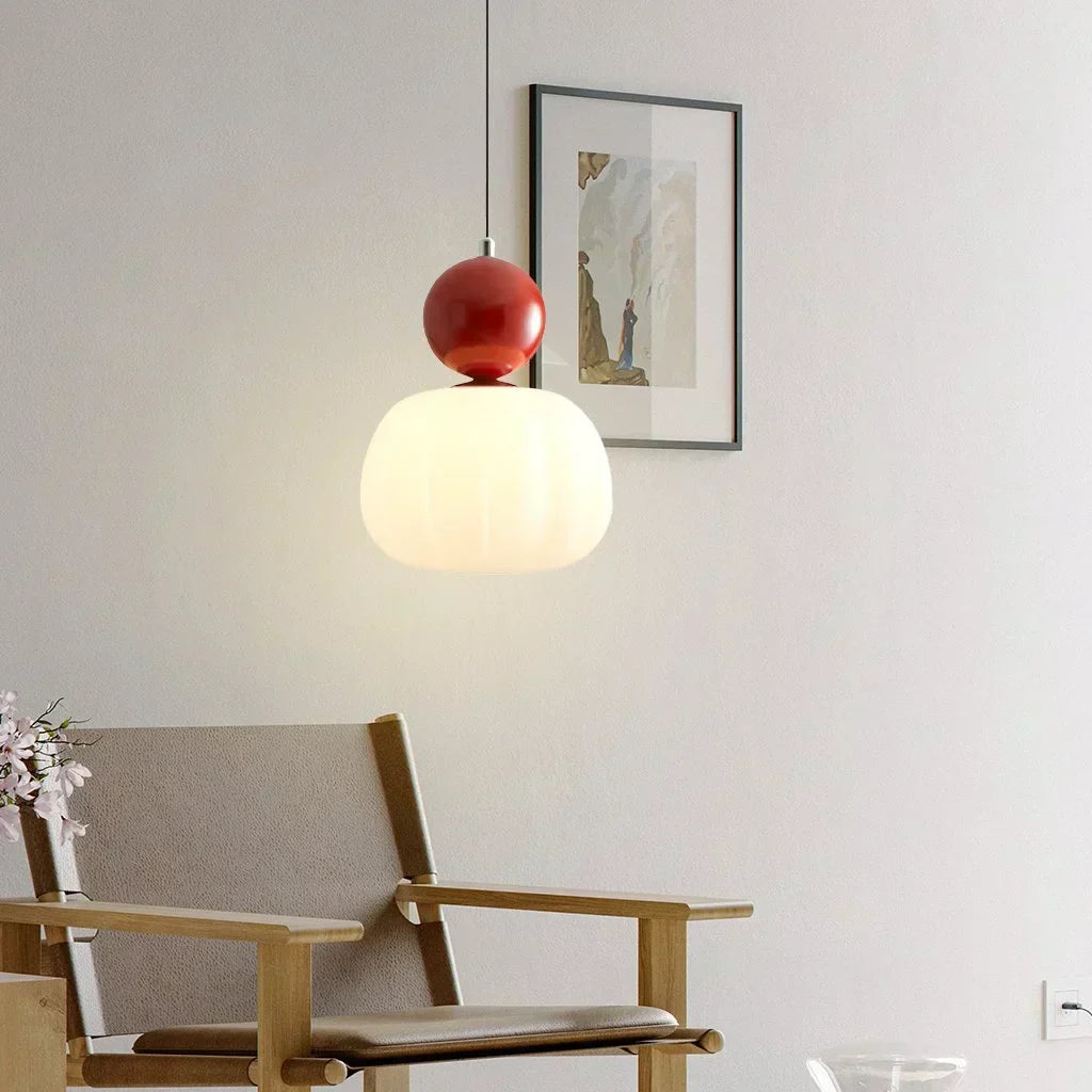 Art Deco Pendellampe - Creme, Bauhaus Design