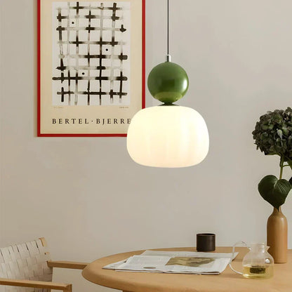 Art Deco Pendellampe - Creme, Bauhaus Design