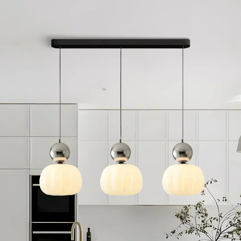 Art Deco Pendellampe - Creme, Bauhaus Design