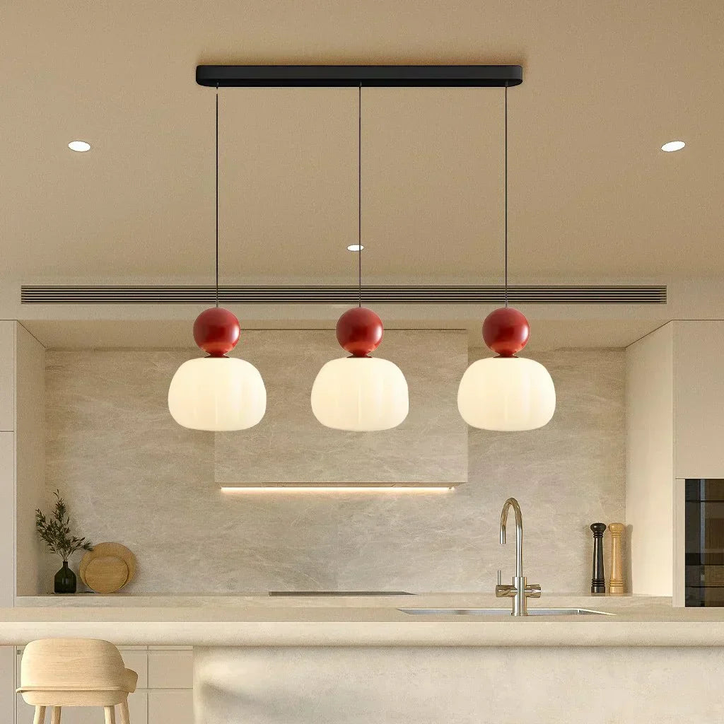 Art Deco Pendellampe - Creme, Bauhaus Design