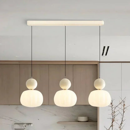 Art Deco Pendellampe - Creme, Bauhaus Design
