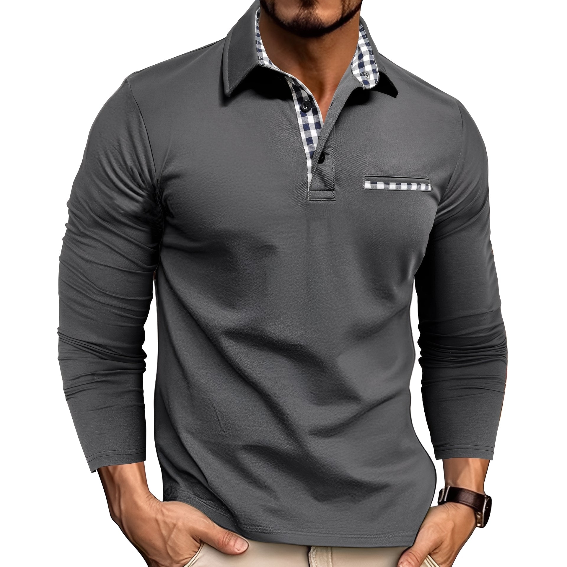Image of Aske | Langærmet Polo Shirt til Mænd