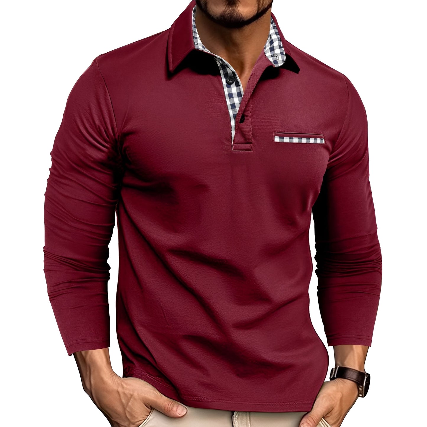Image of Aske | Langærmet Polo Shirt til Mænd