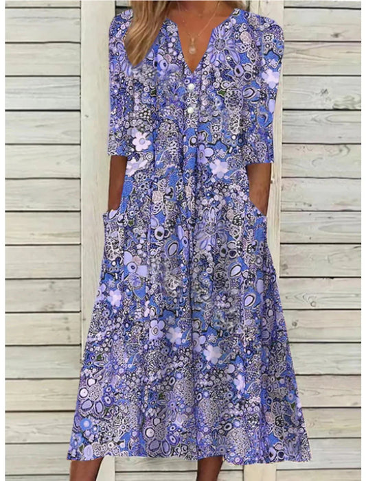 Aurora | Elegant Sommerkjole med Mave Dækning