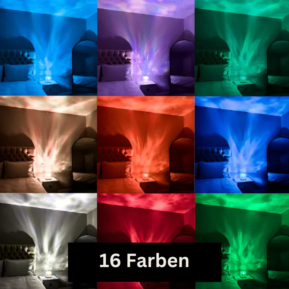 AuroraGlow Nordlys Lampe – 16 Farve LED Stemningslys med Fjernbetjening