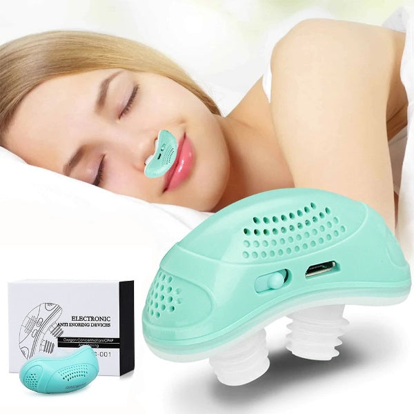 Bærbar Micro CPAP-enhed til Snorken Eliminering – Stille og Kompakt, Lys Grøn med Silikone Spidser