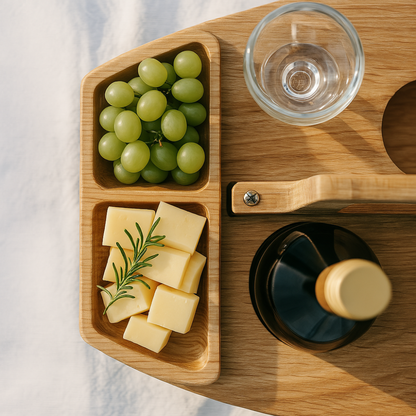 Bærbar Træ Picknick Vin Bord til Udendørs Begivenheder