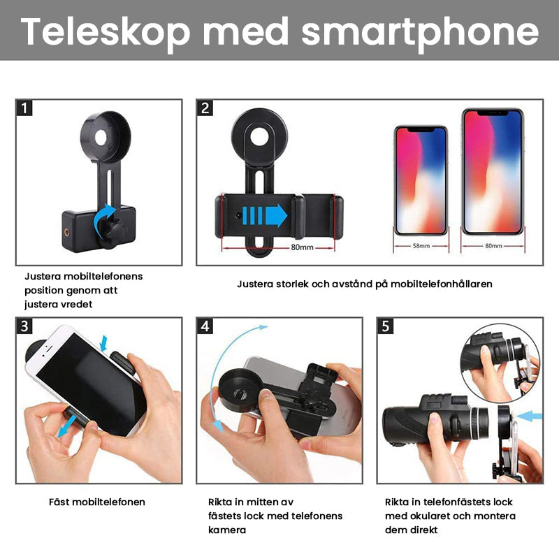 Bærbar Zoom HD 5000M Teleskop til Udendørs Brug