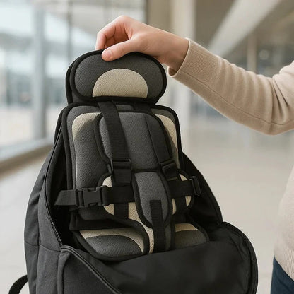 Børnesæde | Sammenklappeligt Reisesæde til On-the-Go | Hurtig Installation med Sikkerhedssystem | GoSeat