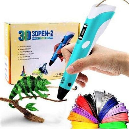 Børns 3D-Printer Pen med 20 Farvede Filamenter og Nem Opsætning