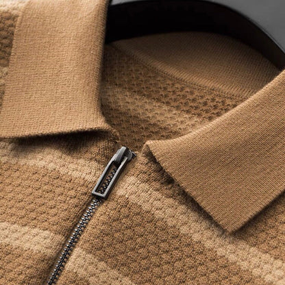 Régis | Polo Rayé Homme à Quart de Zip - Image 4