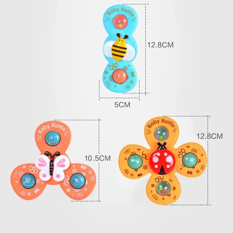 Baby Sensory Suction Spinner Legetøj (3 Stykker)