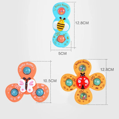 Baby Sensory Suction Spinner Legetøj (3 Stykker)