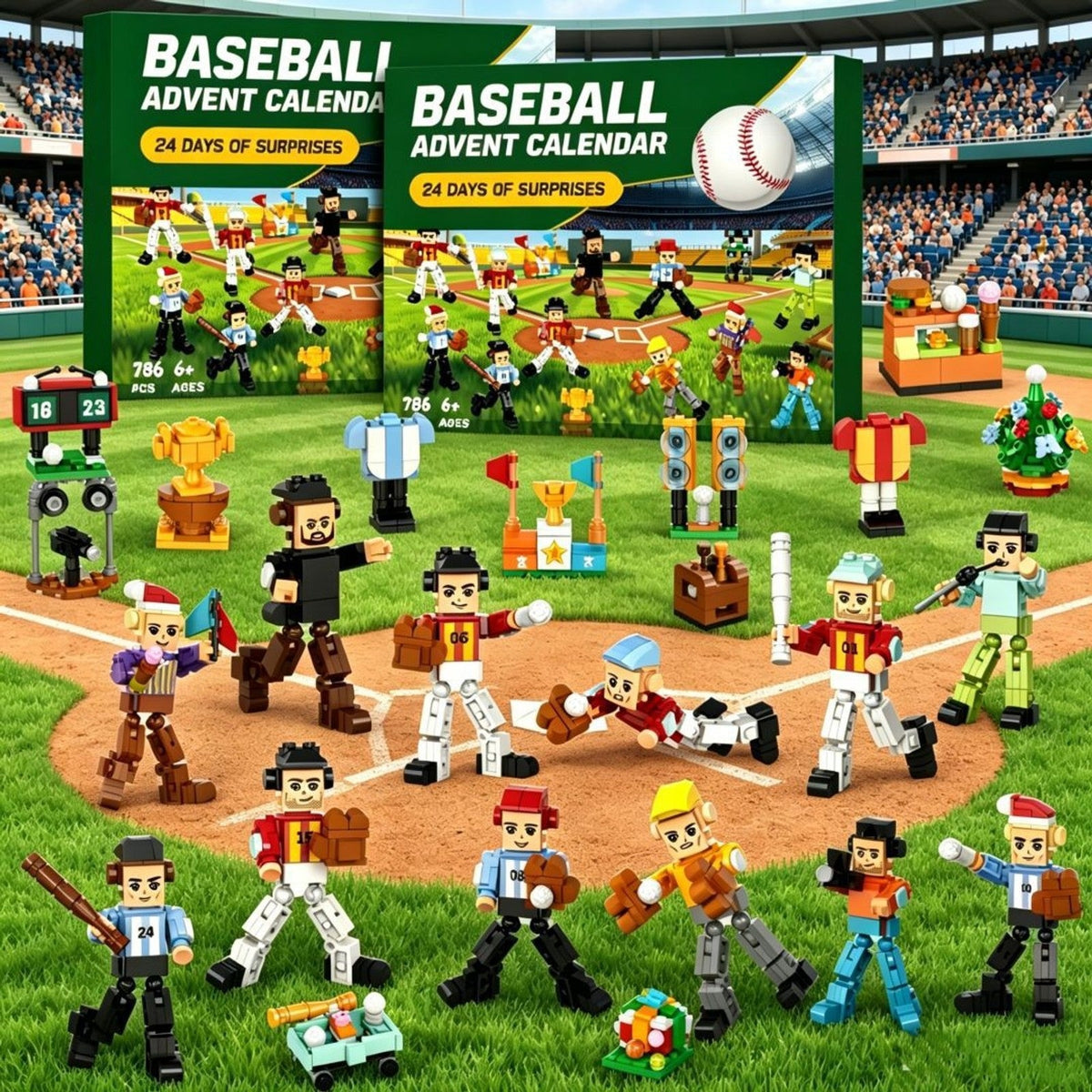 Baseball-julekalender, 786 klodser til spillere og stadionmodeller