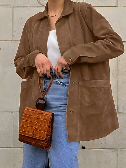 Félicie | Veste Chemise Femme Marron - Image 2