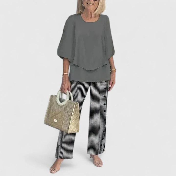 Image of Benedikte | Dame Afslappet Pasform Todelt Buksesæt