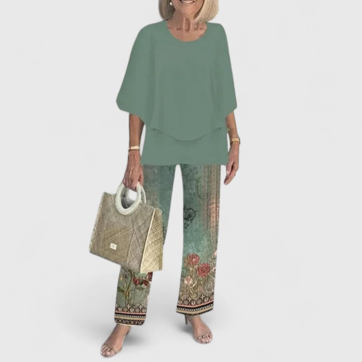 Image of Benedikte | Dame Afslappet Pasform Todelt Buksesæt