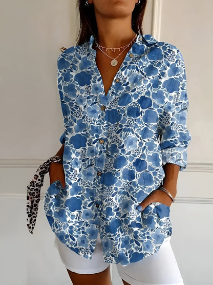 Image of Bente | Dame Printet Bluse med Knapper