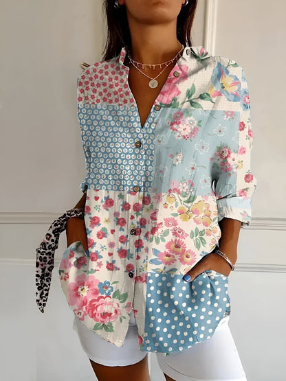 Image of Bente | Dame Printet Bluse med Knapper