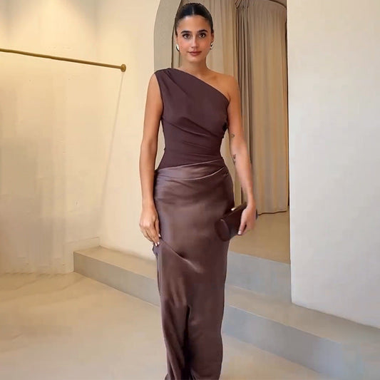 Image of Bergrun | Dame One Shoulder Maxikjole