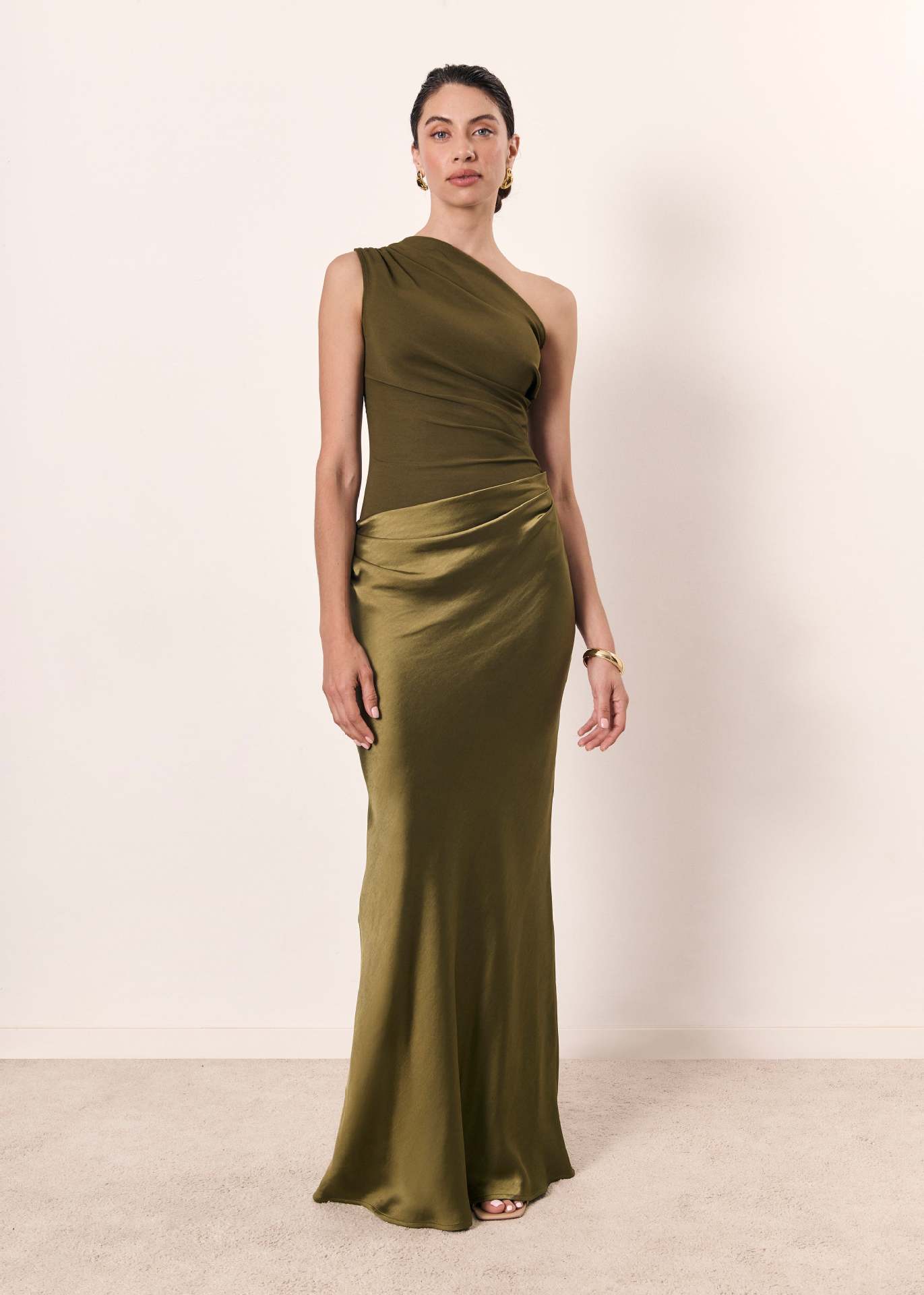 Image of Bergrun | Dame One Shoulder Maxikjole
