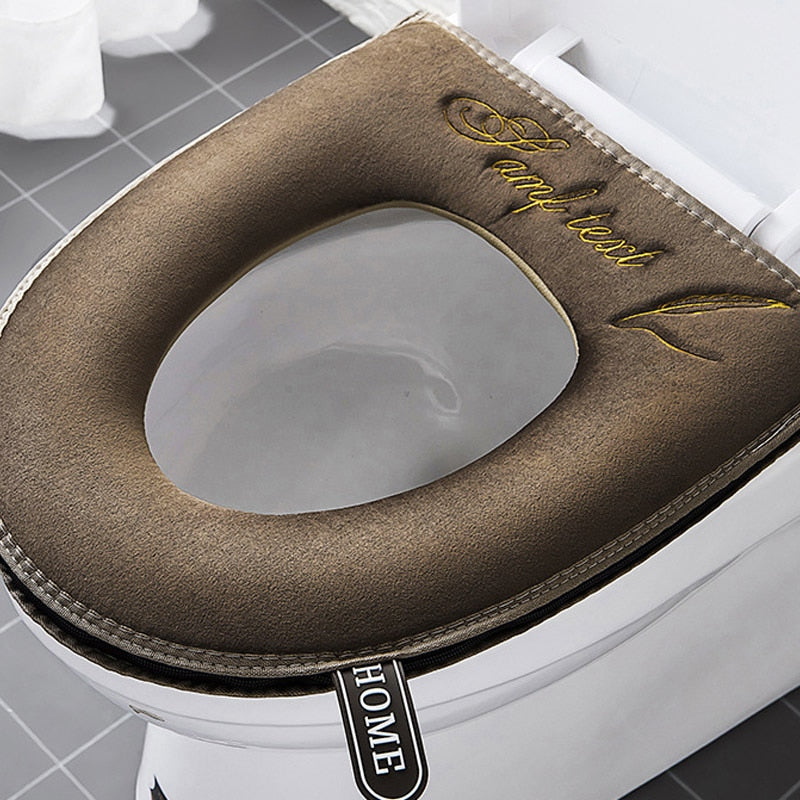 Blød Universal Toiletbrædt Dæksel med Lynlås & Håndtag