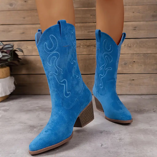 Bløde Elegante Kvinders Ankel Cowboy Støvler - Komfort & Stil