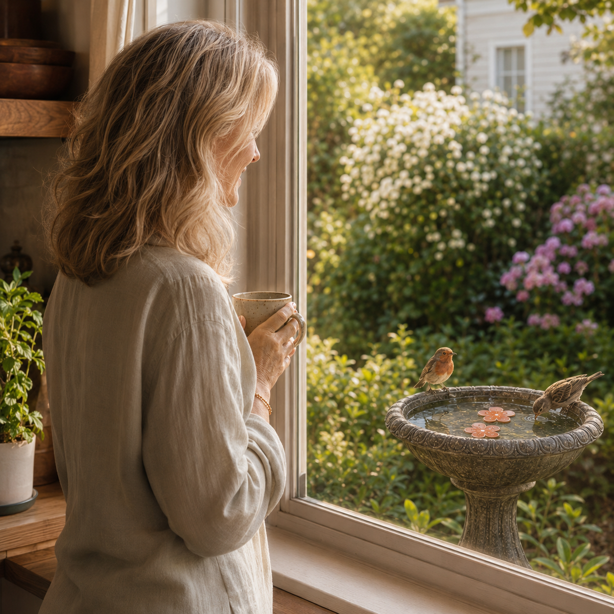Bloomara – Ren Kobber Fuglebad Rensningsskive, Algekontrol Blomst