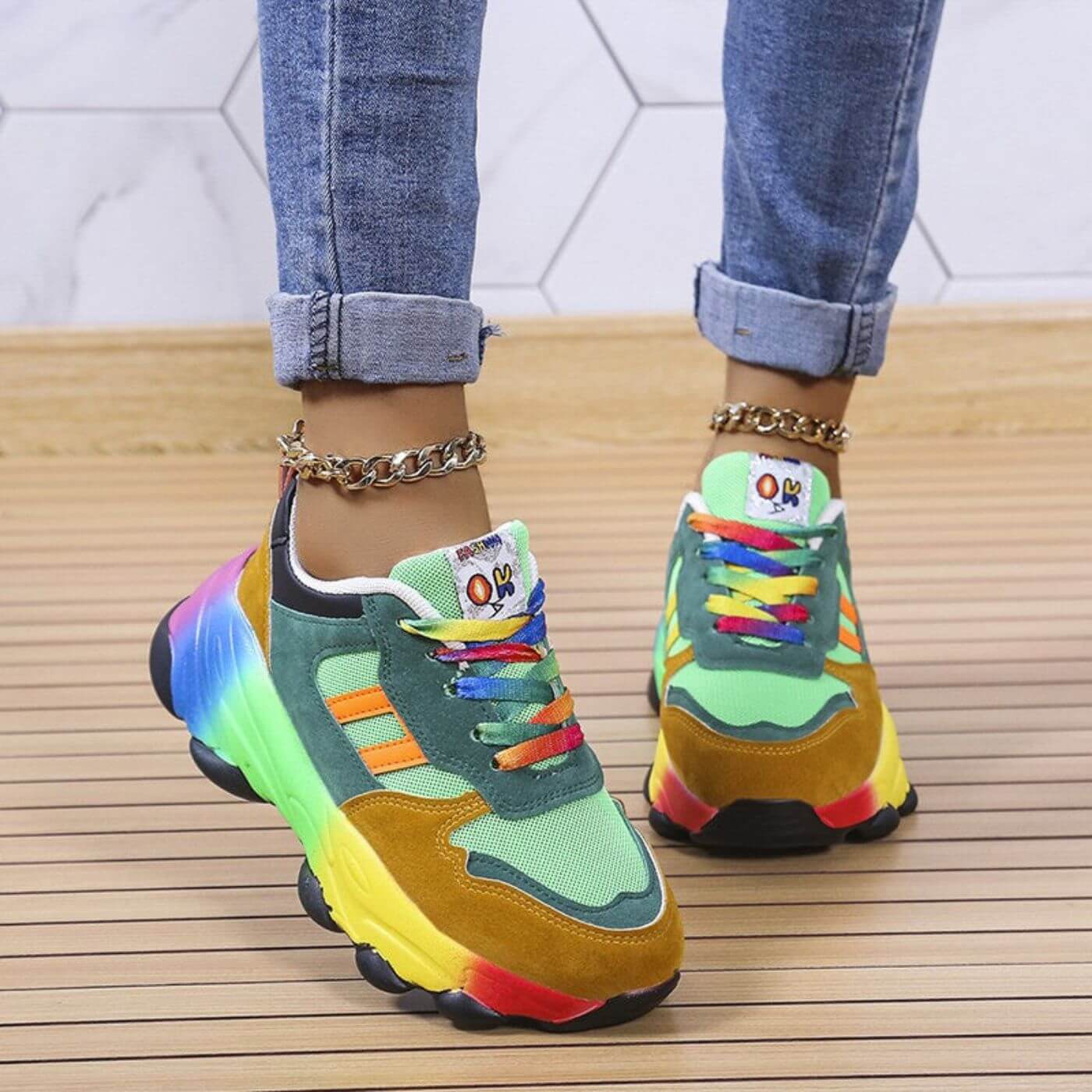 Image of Bodil | Chunky Sneakers med Snørebånd til Damer