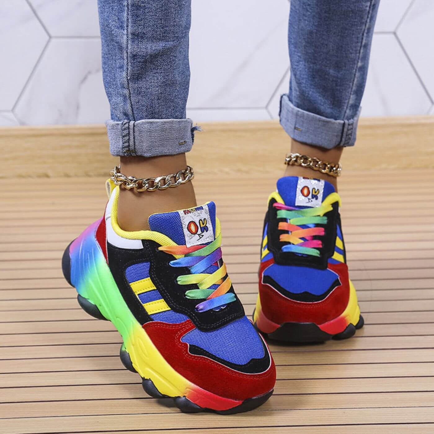 Image of Bodil | Chunky Sneakers med Snørebånd til Damer