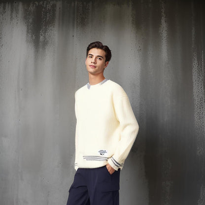 Honoré | Pull rayé à col rond et coupe décontractée pour homme - Image 6