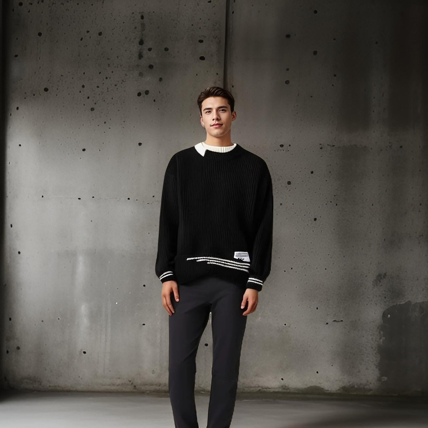 Honoré | Pull rayé à col rond et coupe décontractée pour homme - Image 5