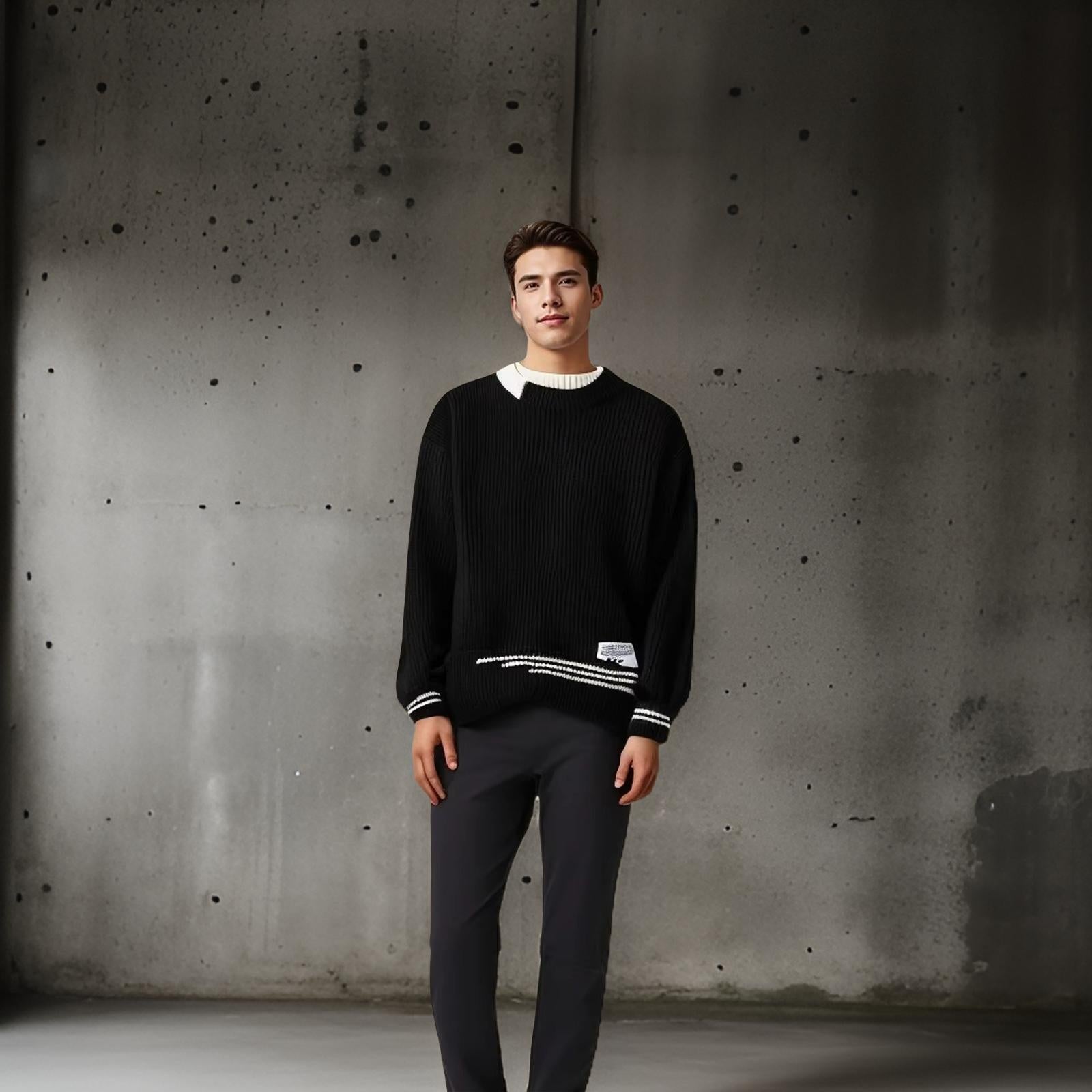 Honoré | Pull rayé à col rond et coupe décontractée pour homme - Image 5